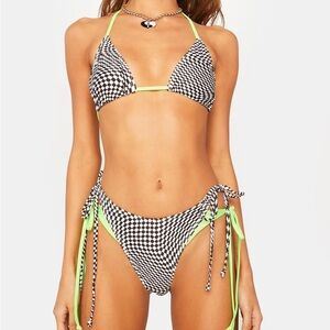 Neon Checkered Bikini